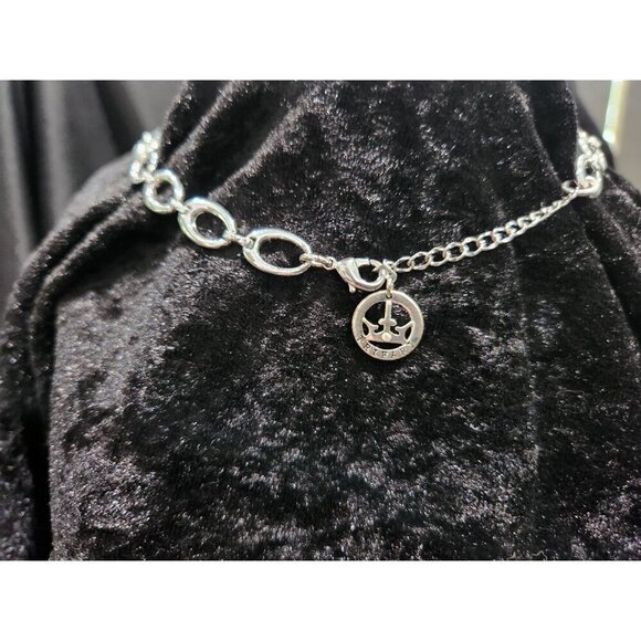 Crown Trifari Long Chain Necklace Wide Oval Link Silver-Tone 25" - Picture 2 of 4